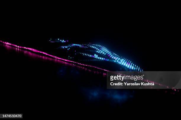 futuristic car alternative energy in  with aerodynamic blue  trail  in motion lines. - stock photo - futuristic car design stock pictures, royalty-free photos & images