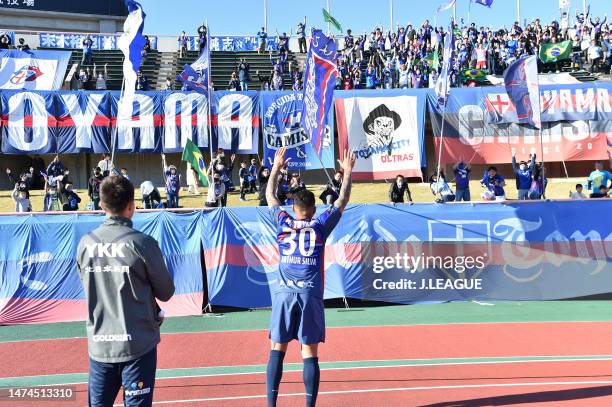 Of Kataller Toyama applauds fans after the J.LEAGUE Meiji Yasuda J3 3rd Sec. Match between Kataller Toyama and Giravanz Kitakyushu at Toyama Stadium...