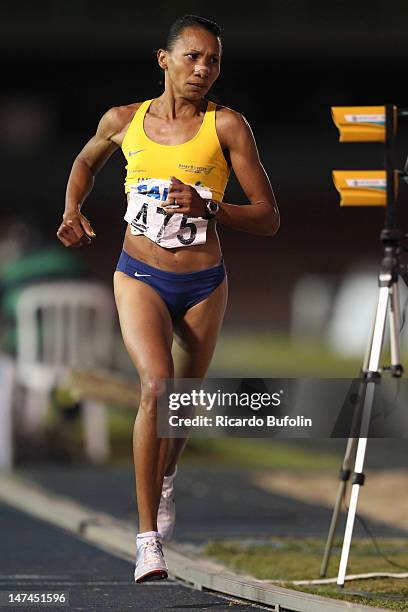 Cruz Nonata da Silva, from Brazil, competes in the 5000 Meters Final event during the third day of the Trofeu Brazil/Caixa 2012 Track and Field...