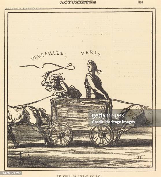 Le char de l'état en 1871. The State Chariot in 1871. Creator: Honore Daumier.