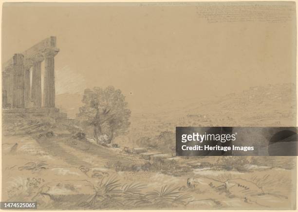 Temple of Juno, Agrigentum, 1842. Creator: Thomas Cole.