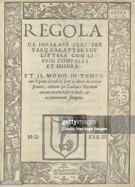 Regola da imparare scrivere varii caratteri de littere con li suoi compassi et misure: et il modo di temperare le penne..., 1533.