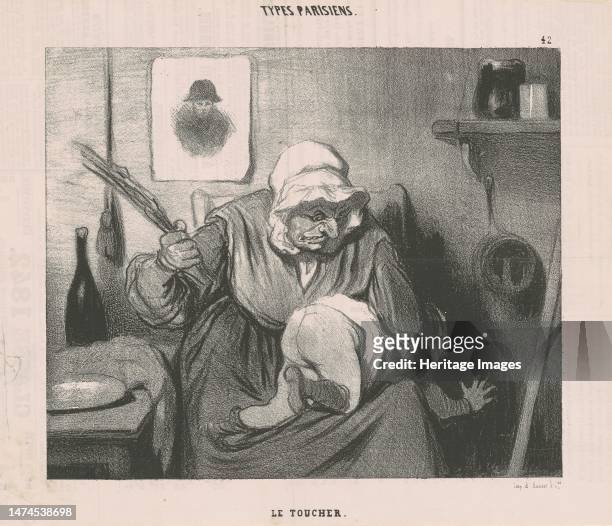 Le Toucher, 19th century. Parisian characters. Touch. Creator: Honore Daumier.
