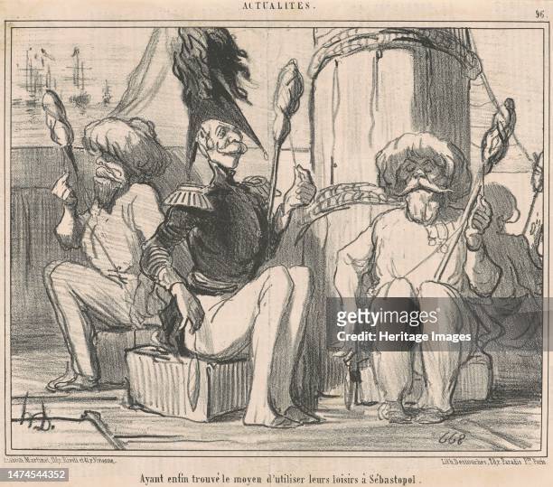 Ayant enfin trouvé le moyen d'ultiliser leurs loisirs!, 19th century. Having finally found a way to indulge their leisure!. Creator: Honore Daumier.