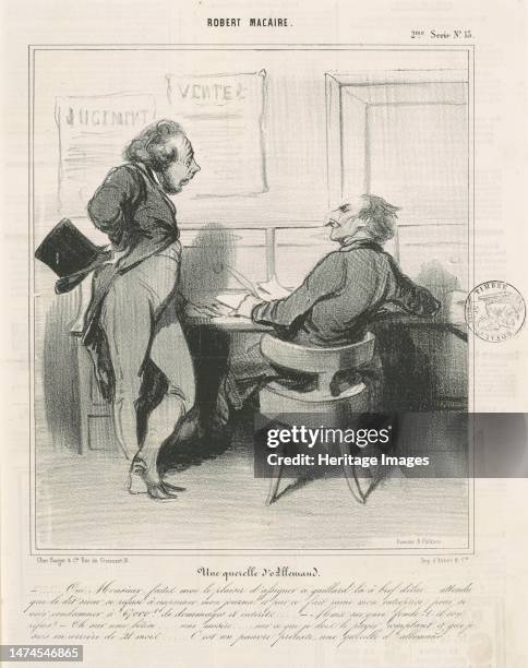 Une querelle d'allemand, 19th century. A German quarrel. Creator: Honore Daumier.