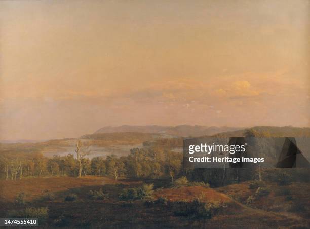 View towards Himmelbjerget, Jutland. Evening, 1838. Creator: Dankvart Dreyer.
