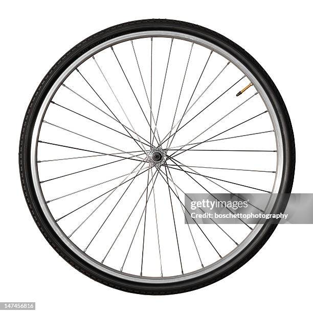vélo vintage roue isolé sur blanc - roue vélo photos et images de collection