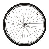 Vintage Bicycle Wheel Isolated On White