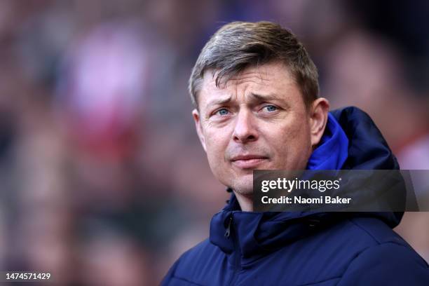 Jon Dahl Tomasson, Manager of Blackburn Rovers, looks on prior to the Emirates FA Cup Quarter Final match between Sheffield United and Blackburn...