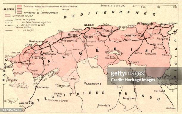 ''Carte administrative de l'Algerie; Afrique du nord', 1914. From "Grande Geographie Bong Illustree", 1914. Creator: Unknown.