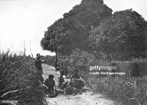 ''La taille d'un sentier dans les forets du Congo Belge; L'Ouest Africain', 1914. From "Grande Geographie Bong Illustree", 1914. Creator: Unknown.