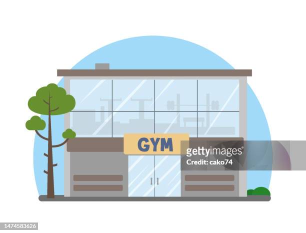 gym building vector illustration - training center stock illustrations