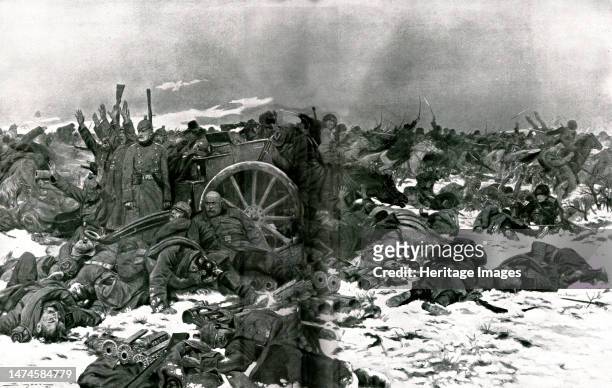 ''Sur le front de Pologne; une charge des Cosaques de l'oural, sur une batterie d'artillerie allemande, pendant l'offensive russe du 16 octobre au 6...