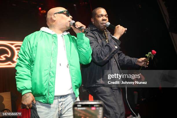 Spliff Star and Busta Rhymes perform during CQ3 The Harlem Renaissance With DJ D-Nice presented by The Apollo on March 18, 2023 in New York City.