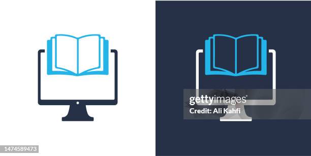 e-learning icon. solid icon vector illustration. for website design, logo, app, template, ui, etc. - learning computer programming stock illustrations