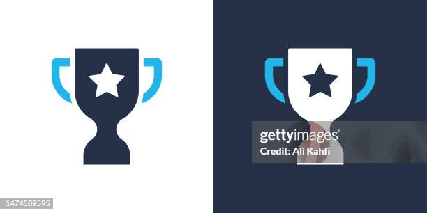 throphy award icon. solid icon vector illustration. - glass trophy stock illustrations