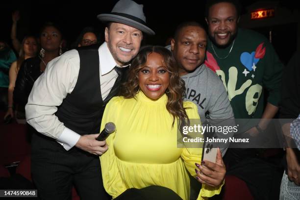 Donnie Wahlberg, Sherri Shepherd, Vincent "Vin Rock" Brown and Jawn Murray attend CQ3 The Harlem Renaissance With DJ D-Nice presented by The Apollo...