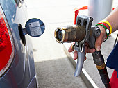 LPG auto gas refueling on petrol station