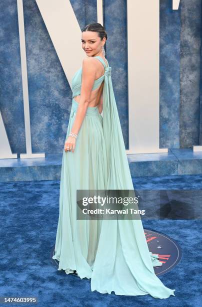 Miranda Kerr attends the 2023 Vanity Fair Oscar Party hosted by Radhika Jones at Wallis Annenberg Center for the Performing Arts on March 12, 2023 in...