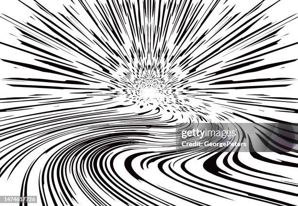 explosion and flowing lines background - epicenter stock illustrations