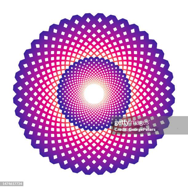 spiral concentric pattern - security camera white background stock illustrations