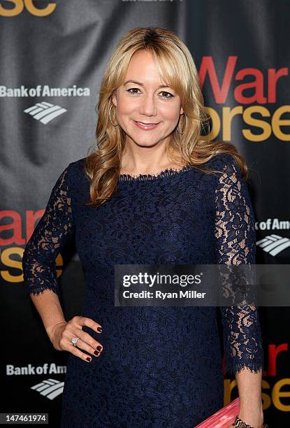Actress Megyn Price poses during the arrivals for the opening night performance of "War Horse" at Center Theatre Group/Ahmanson Theatre on June 29,...