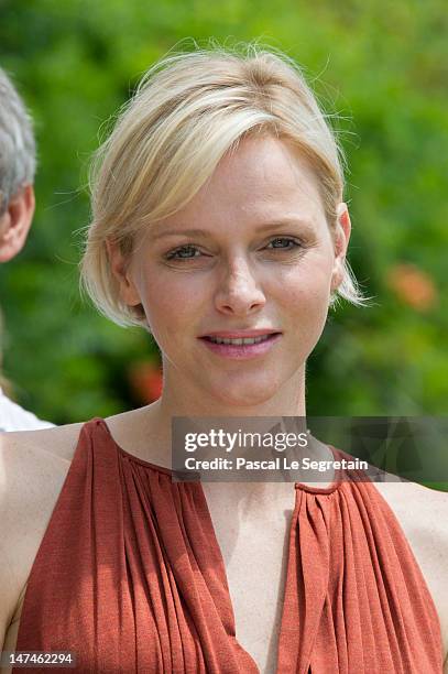 Princess Charlene attends the annual Monaco Red Cross Pique-Nique at Jardins Princesse Antoinette on June 30, 2012 in Monaco, Monaco.