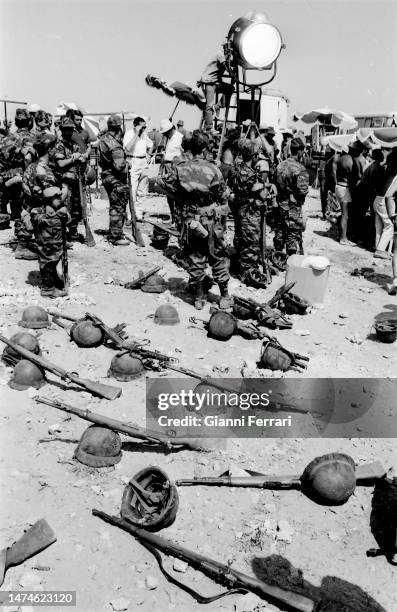 Filming of “Los Centuriones”, Almeria desert, Spain, 1966.