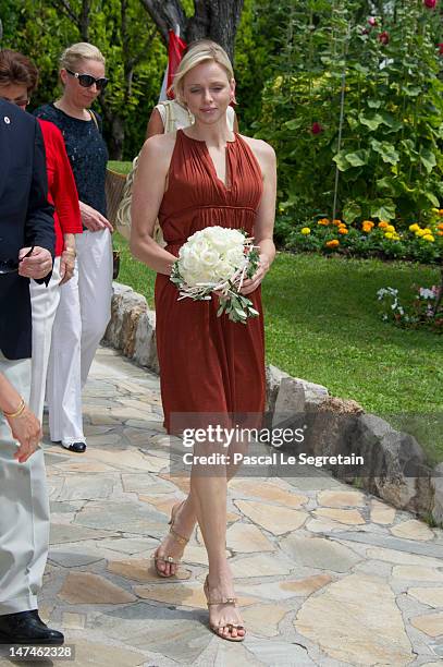 Princess Charlene attends the annual Monaco Red Cross Pique-Nique at Jardins Princesse Antoinette on June 30, 2012 in Monaco, Monaco.