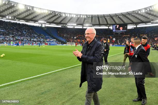 Sven Goran Eriksson former Lazio coach prior the Serie A match between SS Lazio and AS Roma at Stadio Olimpico on March 19, 2023 in Rome, Italy.