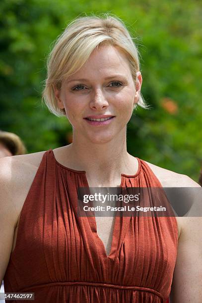 Princess Charlene attends the annual Monaco Red Cross Pique-Nique at Jardins Princesse Antoinette on June 30, 2012 in Monaco, Monaco.