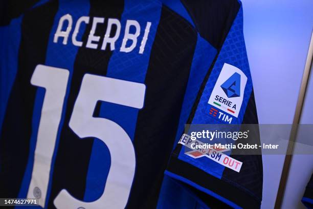 General views inside the dressing room prior to the Serie A match between FC Internazionale and Juventus at Stadio Giuseppe Meazza on March 19, 2023...