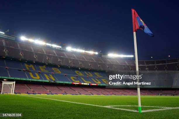 General view inside the stadium prior to the LaLiga Santander match between FC Barcelona and Real Madrid CF at Spotify Camp Nou on March 19, 2023 in...