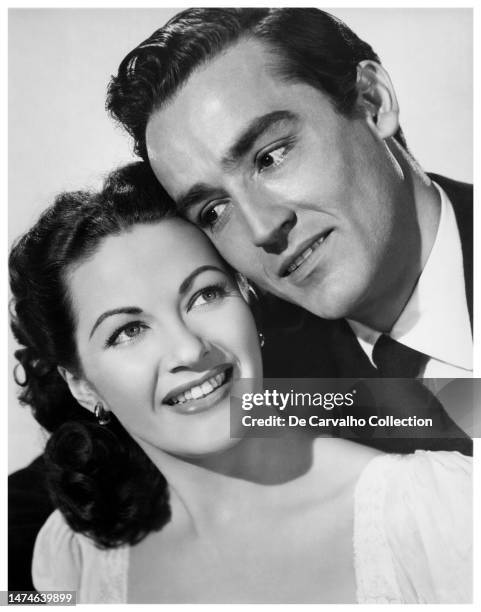 Publicity portrait of Canadian actor Yvonne de Carlo and Italian actor 'Vittorio Gassman' in the film 'Sombrero' United States.