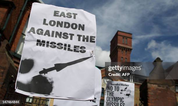 Photo taken on June 30, 2012 shows the Lexington Building, a proposed site for stationing surface-to-air missiles, near London's Olympic Park as...