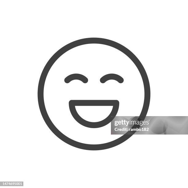 emoji line vector icon on white background. editable stroke. pixel perfect. for mobile and web. outline vector graphics. - auto post production filter stock illustrations