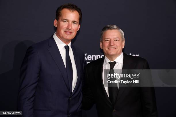 Scott Stuber and Ted Sarandos attend the 2023 Mark Twain Prize for American Humor presentation at The Kennedy Center on March 19, 2023 in Washington,...