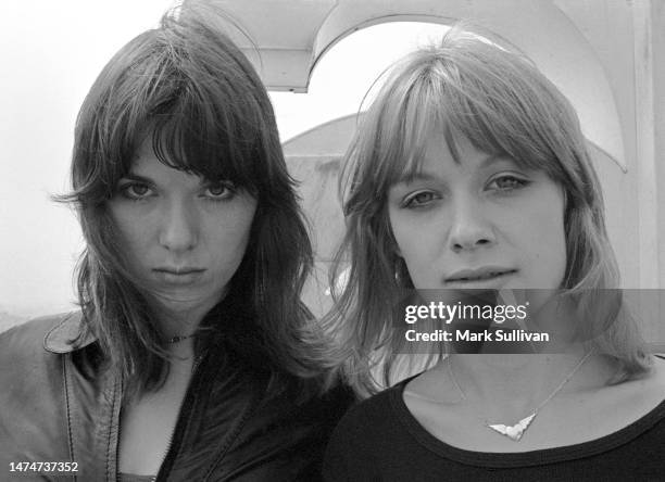 Heart, Singer Ann Wilson and Musician Nancy Wilson pose on Hollywood, CA rooftop, September 1976