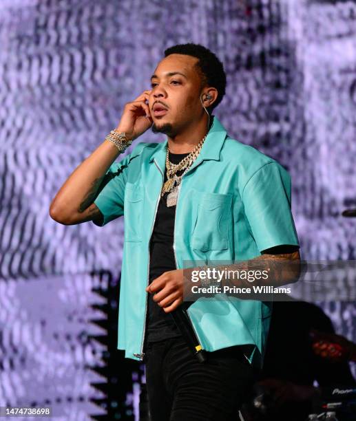 Rapper G Hertbo performs during "On Big Party Tour" at FLA Live Arena on March 17, 2023 in Sunrise, Florida.