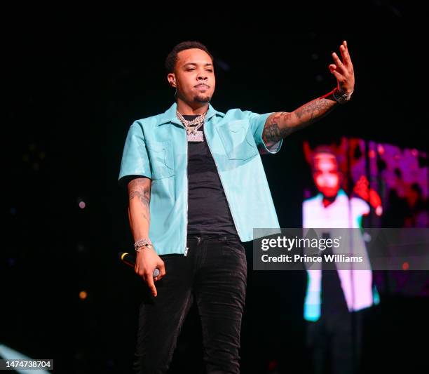 Rapper G Hertbo performs during "On Big Party Tour" at FLA Live Arena on March 17, 2023 in Sunrise, Florida.