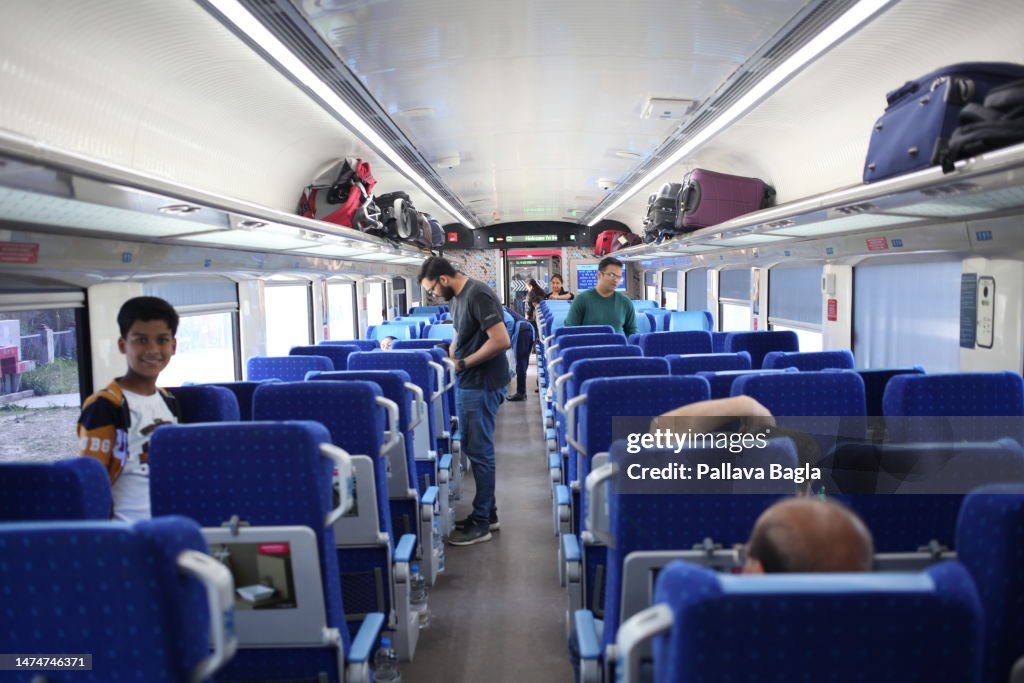 Interiors of the Vande Bharat Express train a new high speed luxury ...