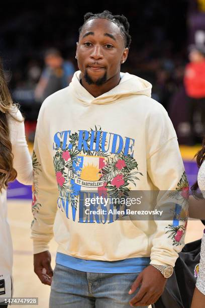 Asante Samuel attends a basketball game between the Los Angeles Lakers and the Orlando Magic at Crypto.com Arena on March 19, 2023 in Los Angeles,...