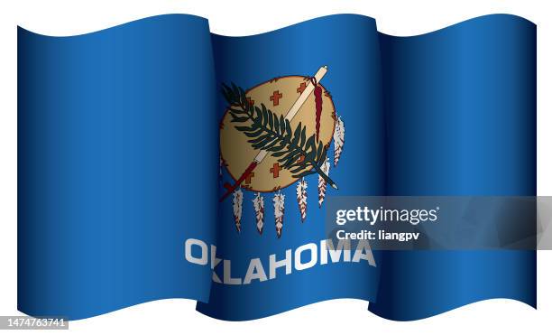 flag of oklahoma - oklahoma state flag stock illustrations