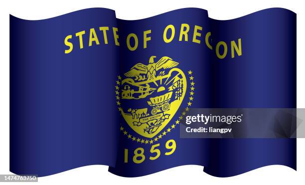 flag of oregon - oregon state flag stock illustrations