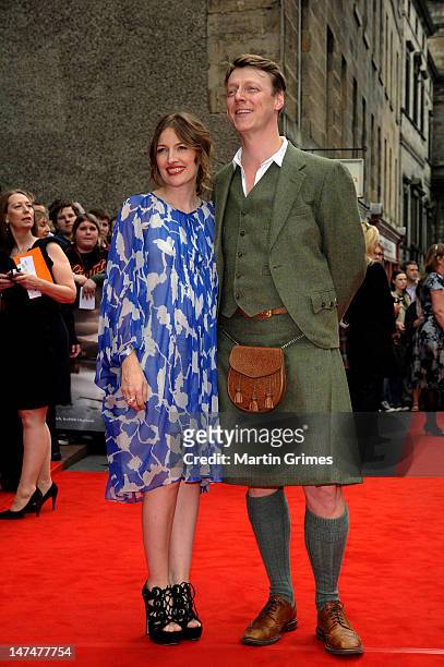 Kelly Macdonald and Dougie Payne attend the European Premiere of "Brave" on the closing night of the 66th Edinburgh International Film Festival at...