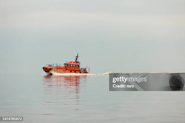 boat on the sea - latvia sea stock pictures, royalty-free photos & images