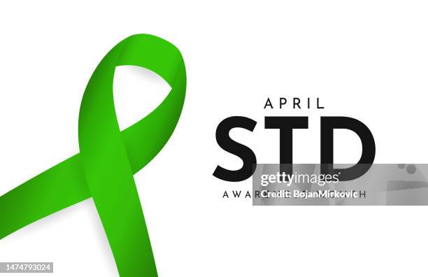 std awareness month card, april. vector - std awareness stock illustrations