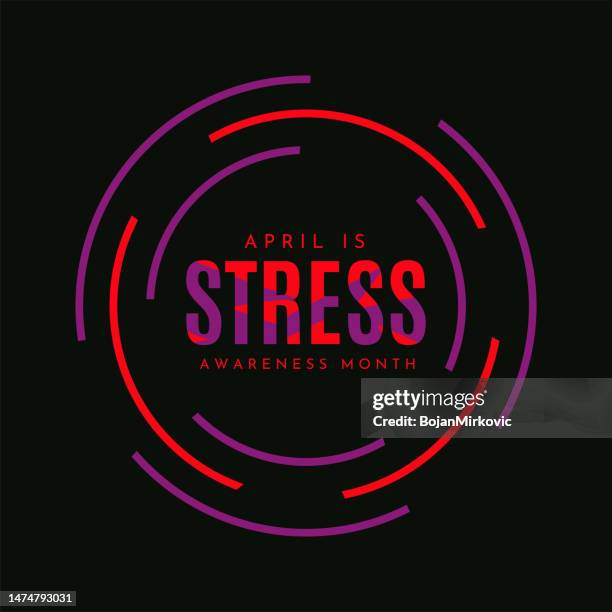 stress awareness month card, april. vector - ptsd awareness stock illustrations