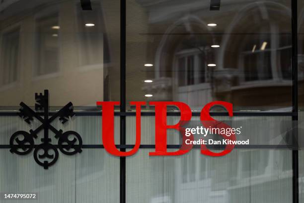 General view of the UBS headquarters on March 20, 2023 in London, England. UBS, Switzerland's largest bank, bought its troubled rival Credit Suisse...