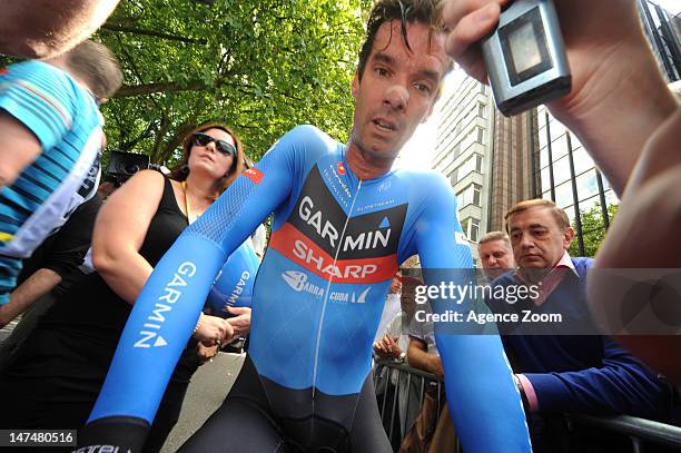 David Millar of team GARMIN SHARP BARRACUDA during the Prologue of the Tour de France on June 30, 2012 in Liege, Belgium.